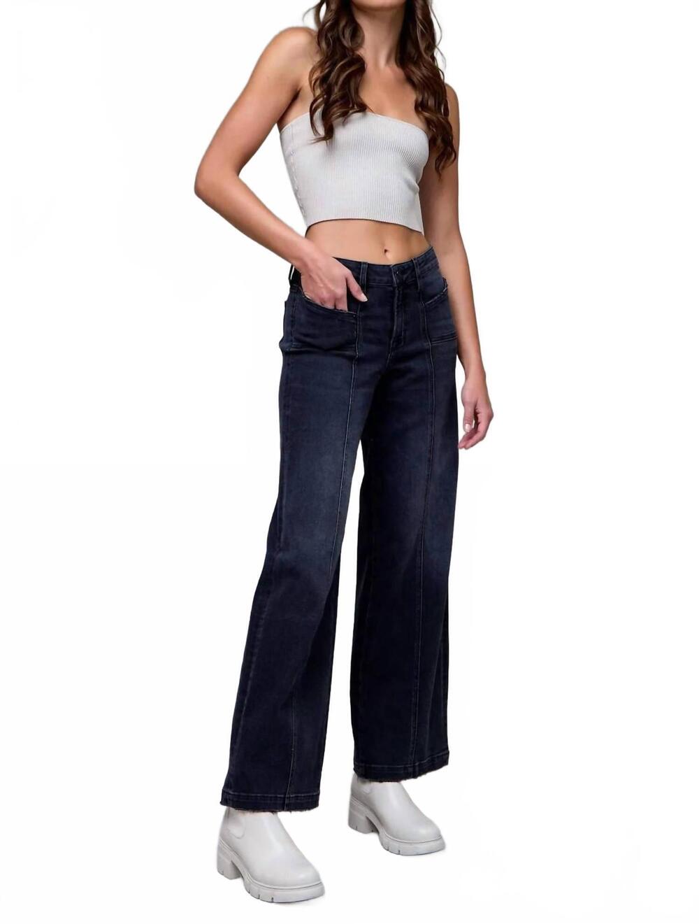 NEW HIDDEN nori mid rise jeans in medium grey